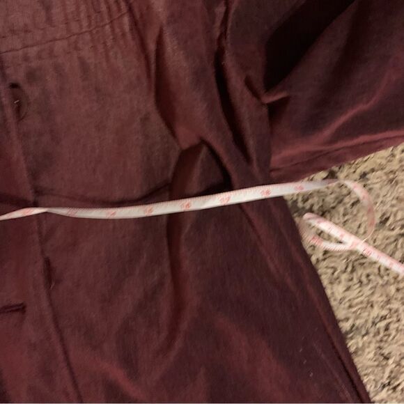 J. Jill Burgundy Faux-Velvet Pocketed High-Neck Jacket Sz L - Picture 10 of 14